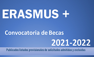 Publicación listados provisionales Erasmus+ convocatoria 2021-2022