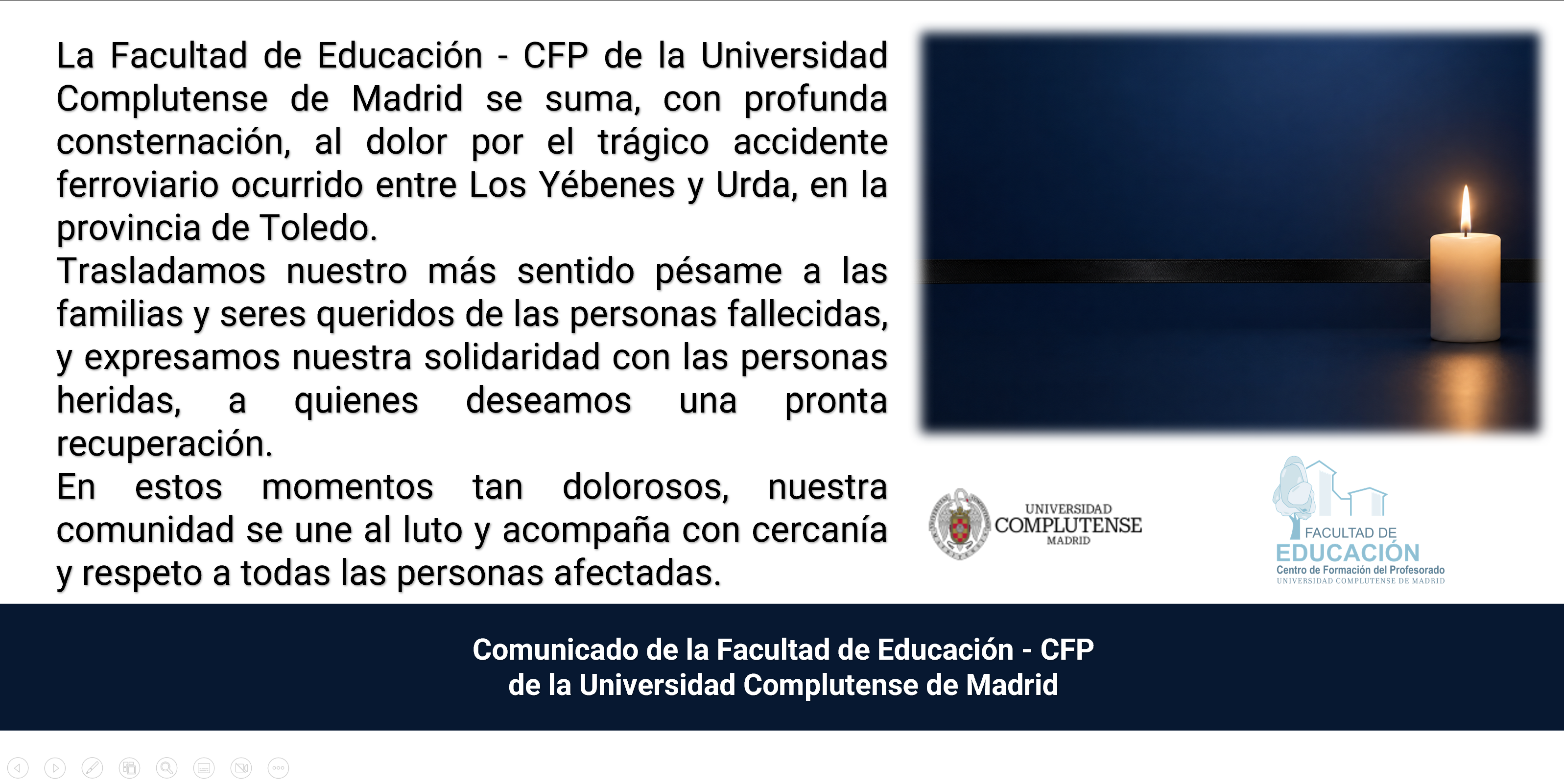 Comunicado Accidente Toledo